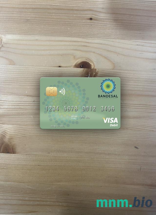 Salvador Bandesal bank visa obciążyć card wygląd fotograficzny skan PSD + zdjęcie